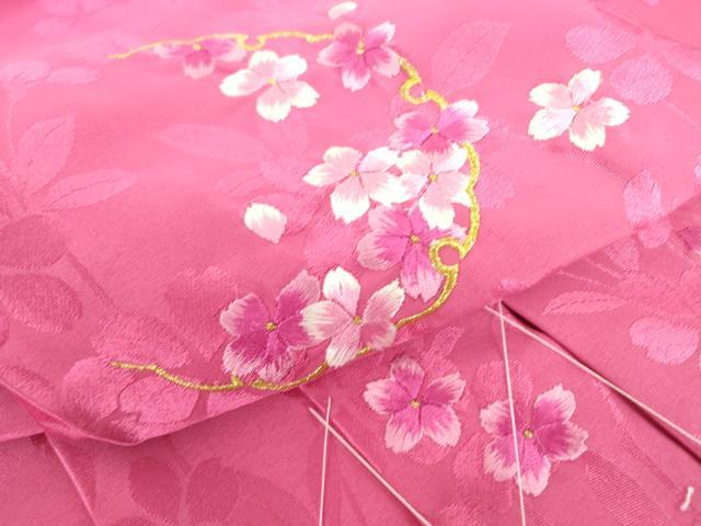 平和屋着物●女性 行灯袴 刺繍 雪輪桜文 金糸 洗える着物 未使用 DABA4891az