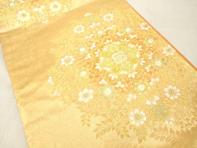 平和屋着物◎六通柄袋帯 正倉院花文 金糸 正絹 逸品 DABA5023cd