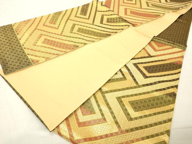 平和屋着物◎六通柄袋帯 檜垣文 金糸 正絹 逸品 DABA5035cd