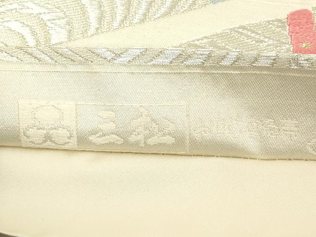 平和屋着物◎六通柄袋帯 扇面流水文 金銀糸 正絹 逸品 DABA5038cd