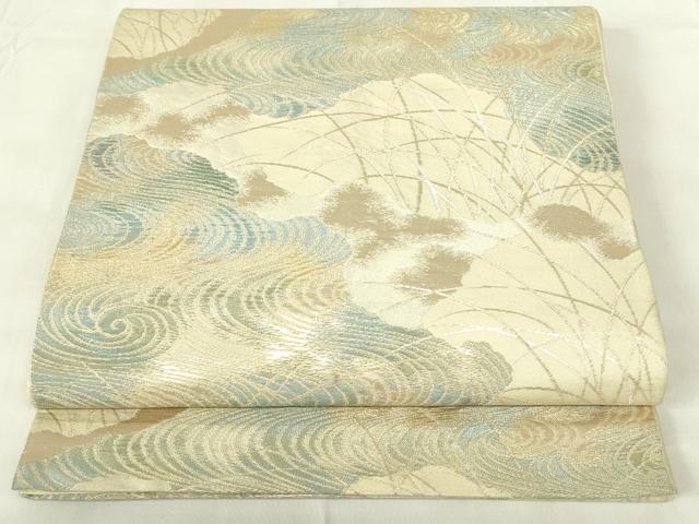 平和屋着物◎西陣 六通柄 本袋帯 流水蔦草文 金銀糸 正絹 逸品 DABA5542qp
