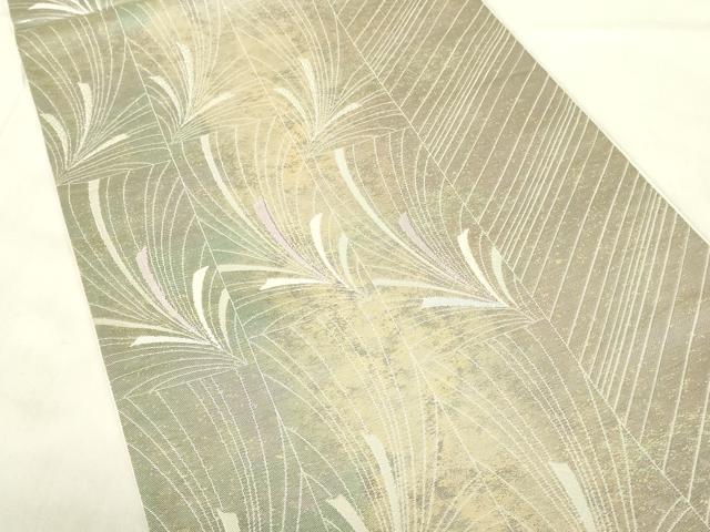 平和屋着物◎六通柄袋帯 松葉文 彩光箔 正絹 逸品 DABA5832qp