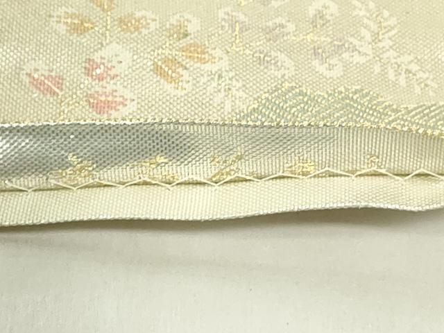 平和屋着物◎佐賀錦 六通柄袋帯 扇面花鳥文 金銀糸 正絹 逸品 DABA5841qp