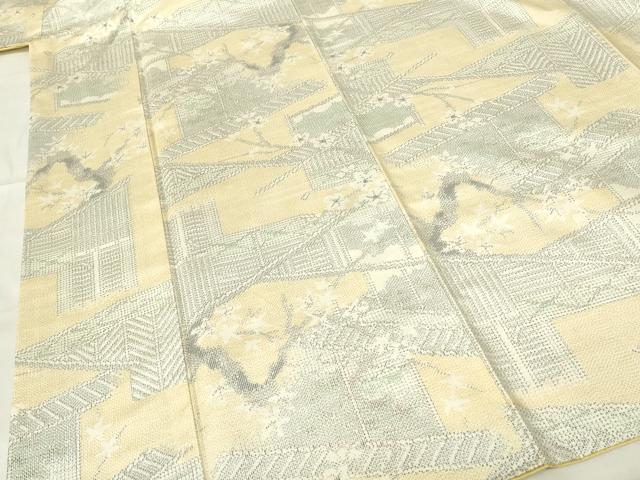 平和屋着物■上質な紬 風景文 正絹 逸品 DABA5950qp