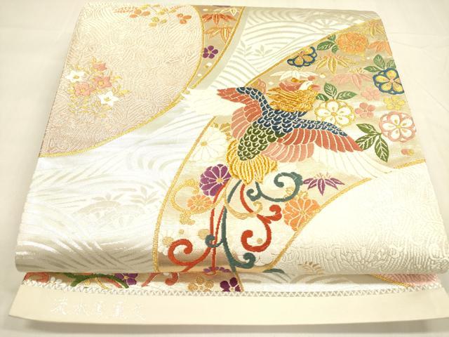 平和屋着物◎六通柄袋帯 唐織 流水鳳凰文 金銀糸 正絹 逸品 DABA6245op