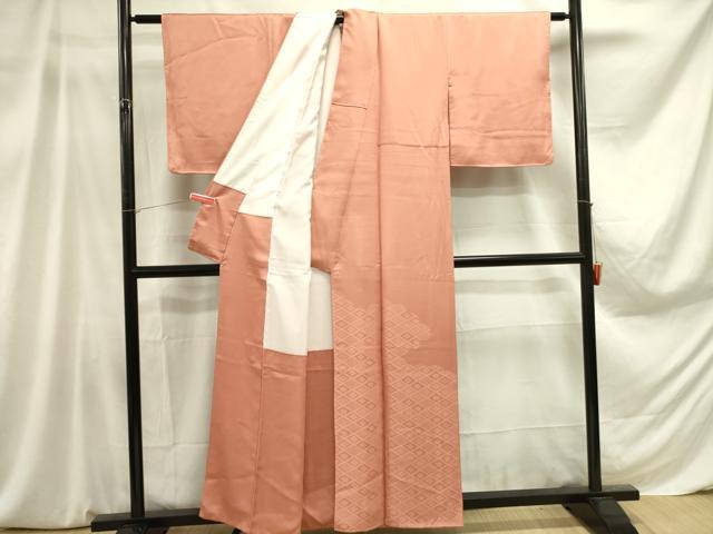 平和屋着物■豪華色留袖 花菱地紋 宍色 正絹 逸品 DABA6281op