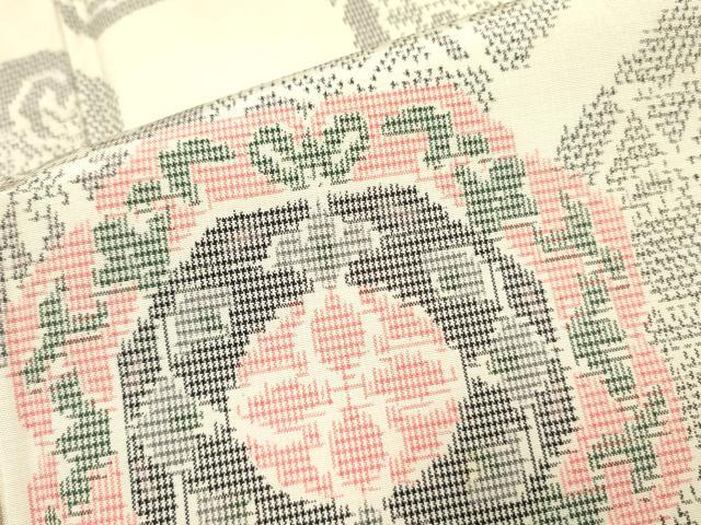 平和屋着物■上質な紬 蜀江花文 正絹 逸品 DABA6789op