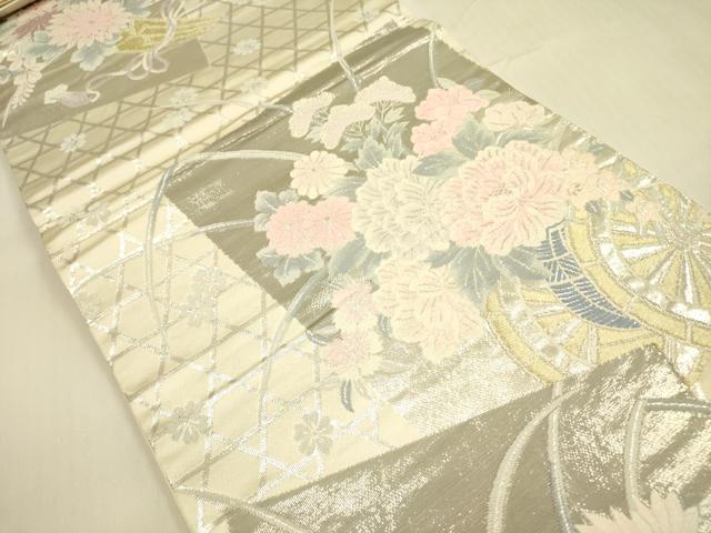 平和屋着物◎六通柄袋帯 唐織 京どんす プラチナ箔二重織 正絹 逸品 DABA6970op