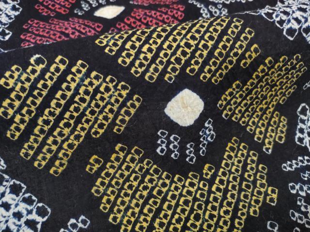 平和屋着物∴夏物 浴衣 有松鳴海絞 反物 着尺 花繋ぎ 綿 逸品 未使用 DABA7011zzz