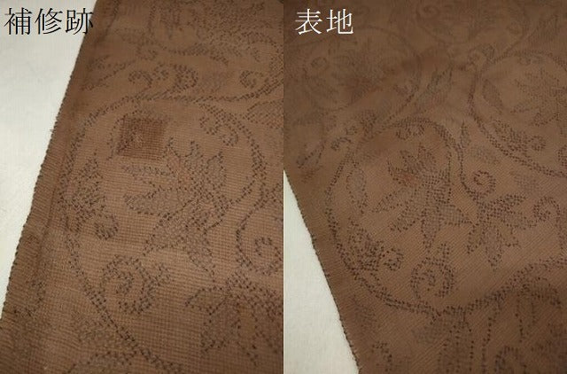 平和屋着物*夏物 本塩沢 夏塩沢 解き反物 花唐草文 写真付き 逸品 DABA7102zzz