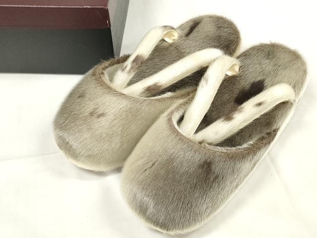 平和屋着物●和装小物　和装草履　防寒草履　防雪草履　アザラシ　あざらし　箱付き　逸品　未使用　DABA7168zzz 平和屋着物○和装小物 和装草履 防寒草履 防雪草履 アザラシ あざらし