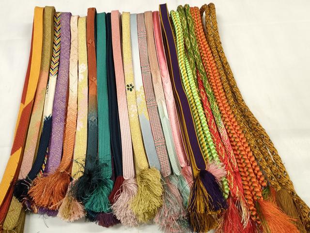 平和屋着物●和装小物　帯締め20本セット　高麗組　笹浪組　亀甲組　冠組　奈良組　金糸　逸品　DAAU7839zzz 平和屋着物○和装小物 帯締め20本セット 高麗組 笹浪組 冠