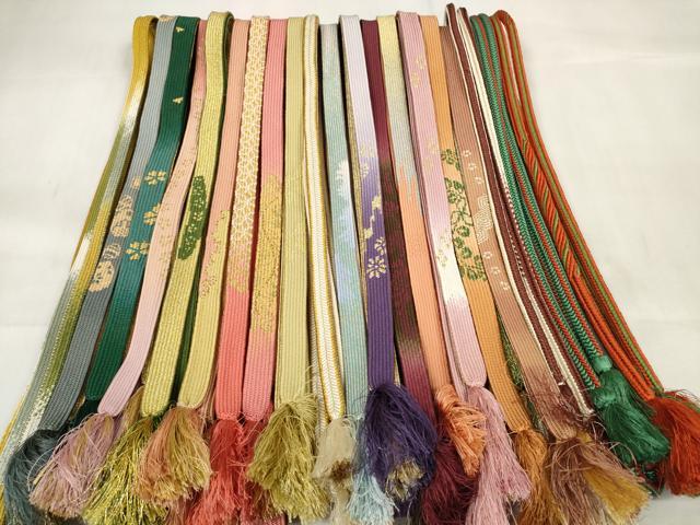 平和屋着物●和装小物 帯締め20本セット 高麗組 冠組 丸源氏組 金糸 逸品 DABA7262zzz