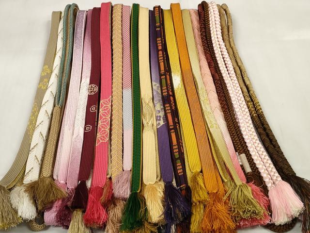 平和屋着物●和装小物　帯締め20本セット　高麗組　笹浪組　鴨川組　金糸　逸品　DAAU7826zzz 平和屋着物○和装小物 帯締め20本セット 高麗組 笹浪組 鴨川
