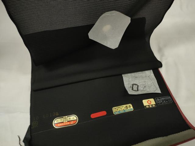 平和屋着物＊夏物　黒紋付　黒反物　着尺　駒絽　五泉　泥染　逸品　未使用　DABD7027zzz 平和屋着物＊夏物 黒紋付 黒反物 着尺 駒絽 五泉 泥染 逸品 未使用