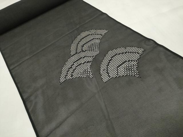 平和屋着物*夏物 羽織・コート 反物 羽尺 スリーシーズン 春夏秋 青海波紋紗 黒地 逸品 未使用 DABA7418zzz