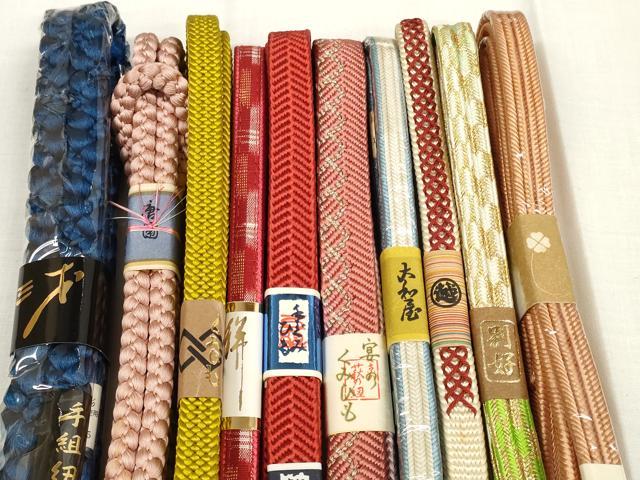 平和屋着物●和装小物 帯締め10本セット 染色作家 斉藤三才 組紐 笹浪組 亀甲組 金糸 三越扱い 丈長 逸品 未使用 DABA7517zzz