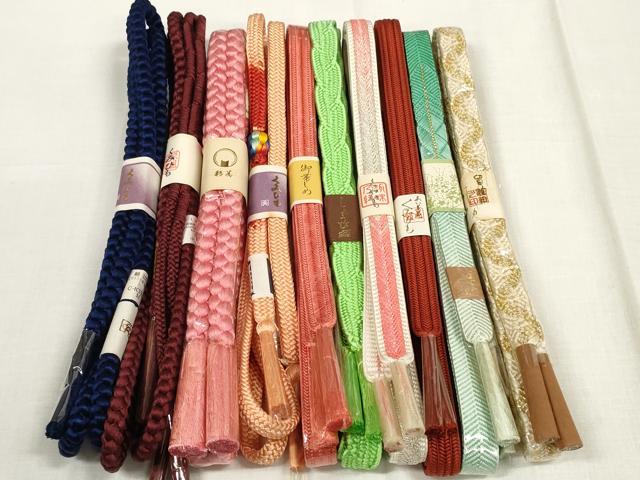 平和屋着物●和装小物 帯締め10本セット 組紐 笹浪組 金糸 逸品 未使用 DABA7519zzz