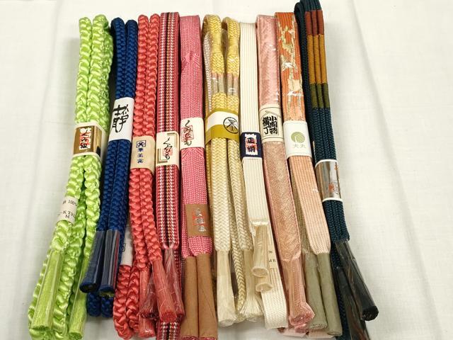 平和屋着物●和装小物 帯締め10本セット 組紐 金糸 阪急百貨店扱い 大丸扱い 逸品 未使用 DABA7521zzz