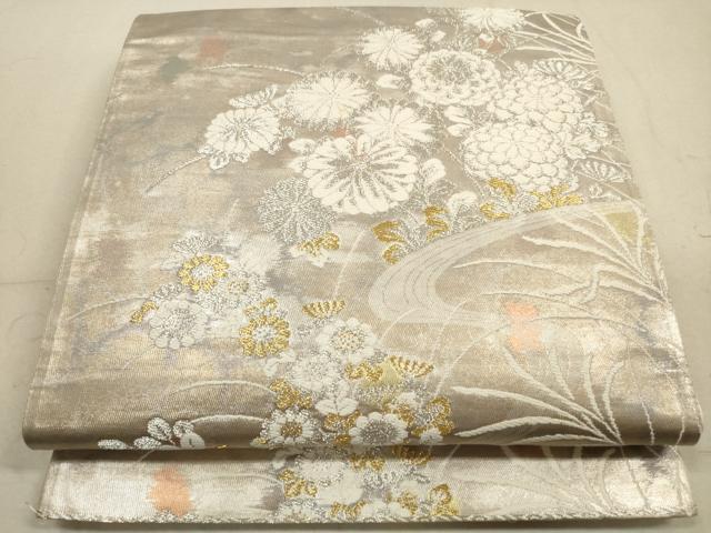 平和屋着物◎六通柄袋帯 古都の四季 錦引箔 正絹 逸品 DABA8053xg