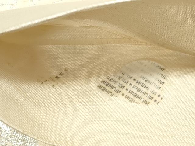 平和屋着物◎西陣 六通柄袋帯 唐織 正倉院花文 銀糸 正絹 逸品 DABA8429xg