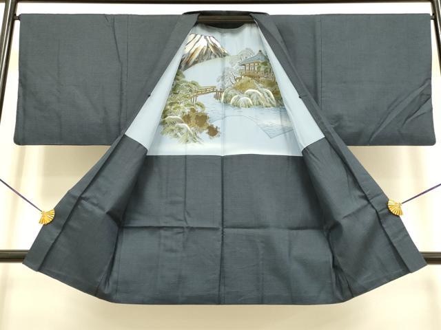 平和屋着物■男性 紬 アンサンブル 100亀甲 総詰め 正絹 逸品 DABA8793du