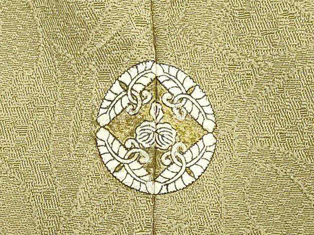 平和屋着物●洗える最高級着物 <英>はなぶさ謹製 色無地 草花地紋 油色 DABA8875du