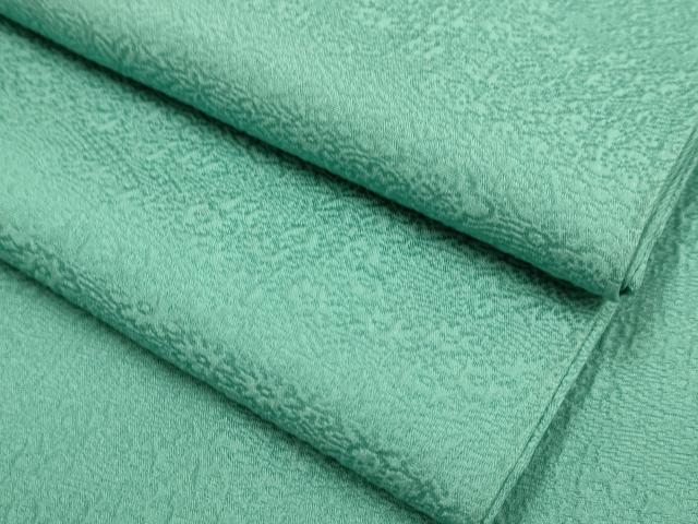 平和屋着物▽上質な色無地 単衣 紗綾形地紋 青磁色 正絹