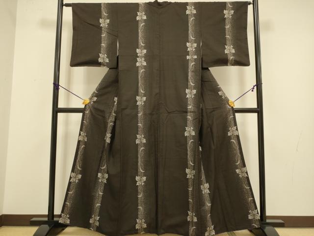 平和屋着物●本場大島紬 地空き 花間道 正絹 逸品 DABA8896du