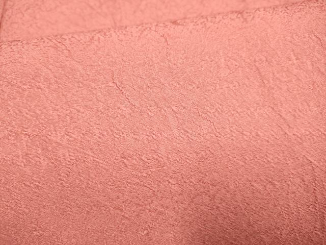 平和屋着物■上質な色無地 霞地紋 甚三紅色 正絹 逸品 未使用 DABA8925du