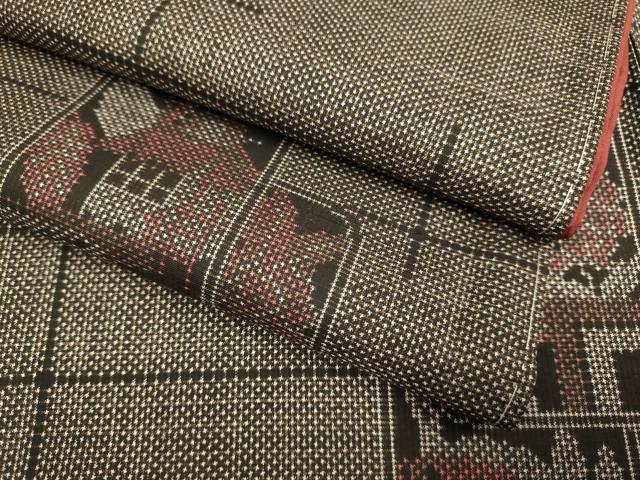 平和屋着物●本場大島紬 7マルキ 色紙重ね風景文 やまと誂製 正絹 逸品 未使用 DABA8948du