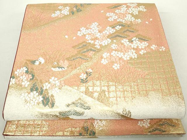 平和屋着物◎六通柄袋帯 唐織 桃山松風文 金銀糸 正絹 逸品 DABA9210qa