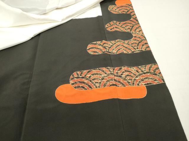 平和屋着物■豪華黒留袖 駒刺繍 御所車花文 金銀彩 正絹 逸品 DABA9401qa