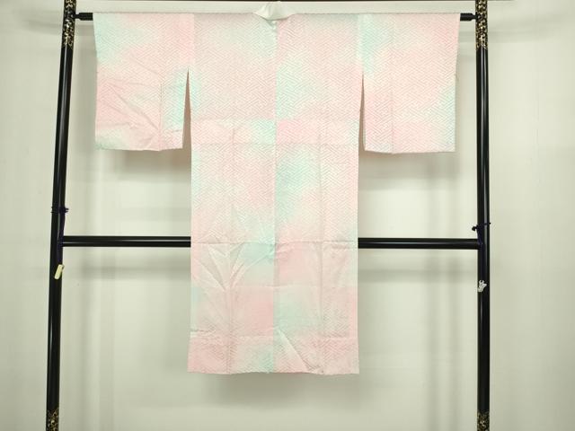 平和屋着物■長襦袢 無双仕立て 紗綾形地紋 暈し染め 正絹 逸品 DABA9796sf