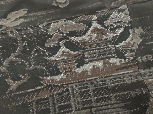 平和屋着物●本場大島紬 7マルキ 総絣 風景樹林文 正絹 逸品 DABB0009ud