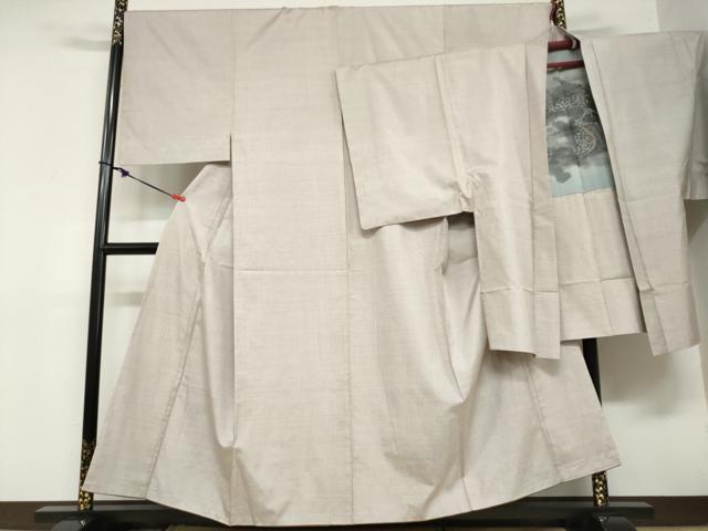平和屋着物●男性 本場大島紬 アンサンブル 長羽織 白大島 100亀甲 総詰め 正絹 逸品 DABB0014ud