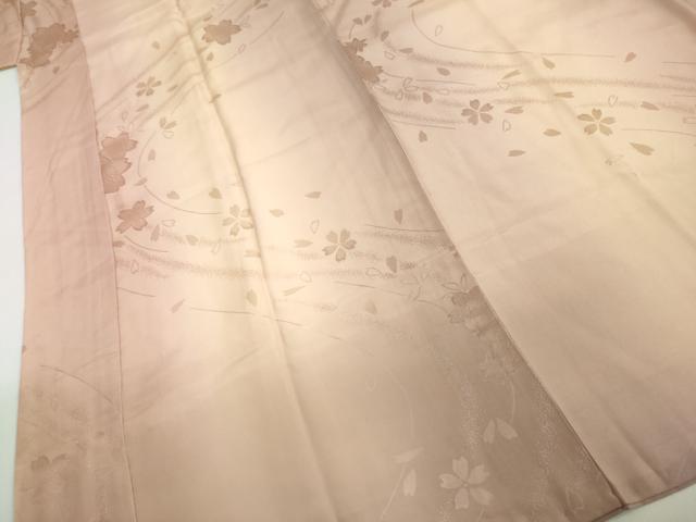 平和屋着物●長襦袢 袷 流水舞桜地紋 暈し染め さが美扱い 正絹 逸品 DABB0115ud