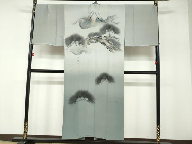 平和屋着物●男性 本場大島紬 長襦袢(袷)セット 抽象文様 キングサイズ 正絹 逸品 DABB0330ud