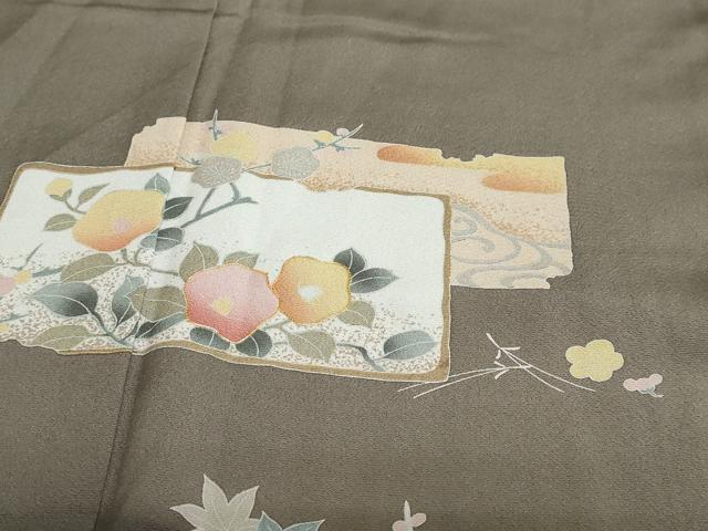 平和屋着物●豪華色留袖 駒刺繍 色紙重ね草花文 正絹 逸品 DABB0336ud