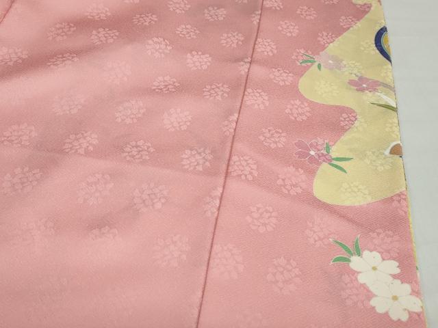 平和屋着物●豪華振袖 駒刺繍 吉祥草花丸文 暈し染め 金彩 正絹 逸品 DABB0354ud