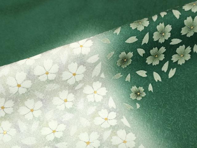 平和屋着物●東京友禅 菅有鬼一 訪問着 舞桜文 暈し染め 金彩 正絹 逸品 未使用 DABB0364ud