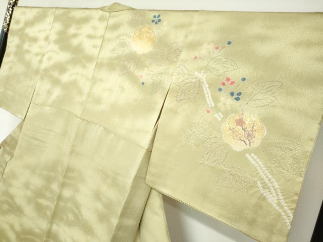 平和屋着物●訪問着 絞り 刺繍 草花文 金彩 正絹 逸品 DABB0374ud