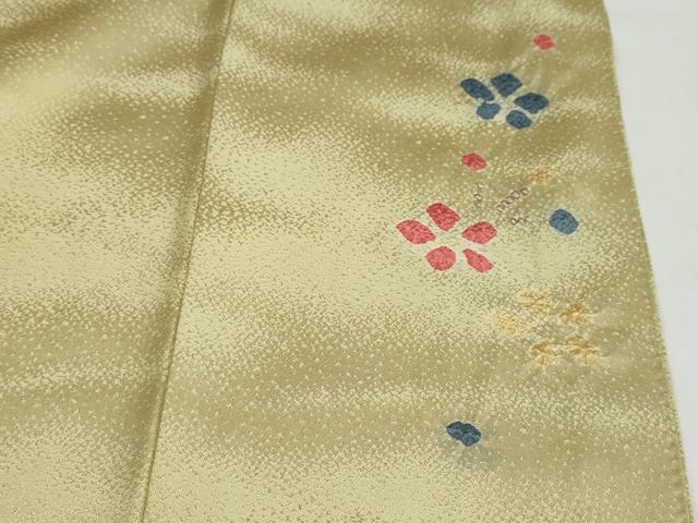 平和屋着物●訪問着 絞り 刺繍 草花文 金彩 正絹 逸品 DABB0374ud
