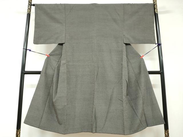 平和屋着物●男性 本塩沢 アンサンブル 110亀甲 総詰め 正絹 逸品 DABB0421ud