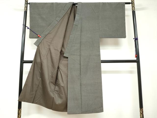 平和屋着物●男性 本塩沢 アンサンブル 110亀甲 総詰め 正絹 逸品 DABB0421ud