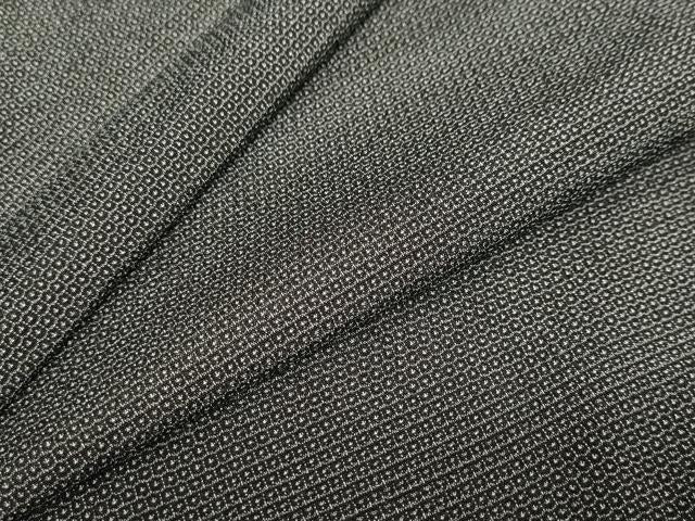 平和屋着物●男性 本塩沢 アンサンブル 110亀甲 総詰め 正絹 逸品 DABB0421ud