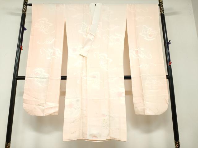 平和屋着物●振袖用長襦袢 袷 雲取り貝桶地紋 暈し染め 正絹 逸品 DABB0435ud