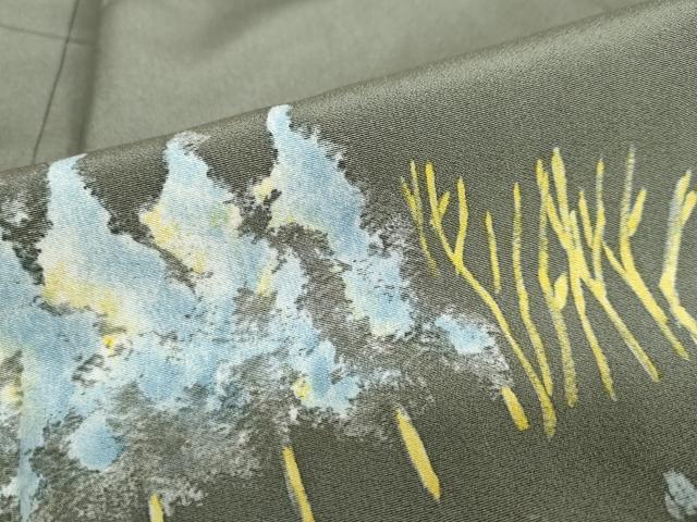 平和屋着物●訪問着 ろうけつ染め 樹林文 無落款 正絹 逸品 DABB0487ud