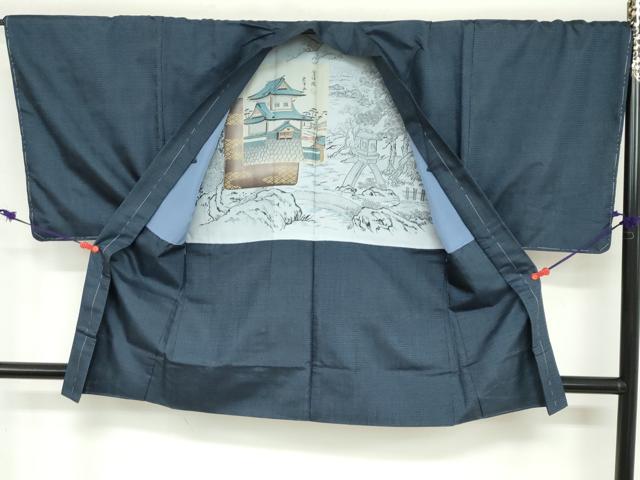 平和屋着物●男性 本場大島紬 アンサンブル 長羽織 100亀甲 総詰め 正絹 逸品 未使用 DABB0553ud