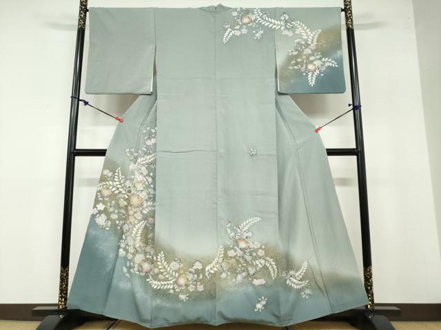 平和屋着物●訪問着 絞り 辻が花 暈し染め 金彩 正絹 逸品 DABB0576ud